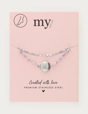 My Jewellery Anklet double chain beads shell MJ12914