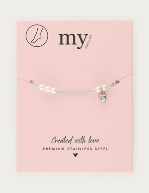 My Jewellery Anklet pearl chain heart MJ12912