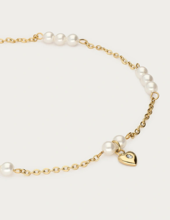 My Jewellery Anklet pearl chain heart MJ12912