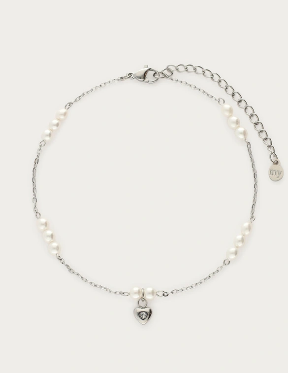 My Jewellery Anklet pearl chain heart MJ12912