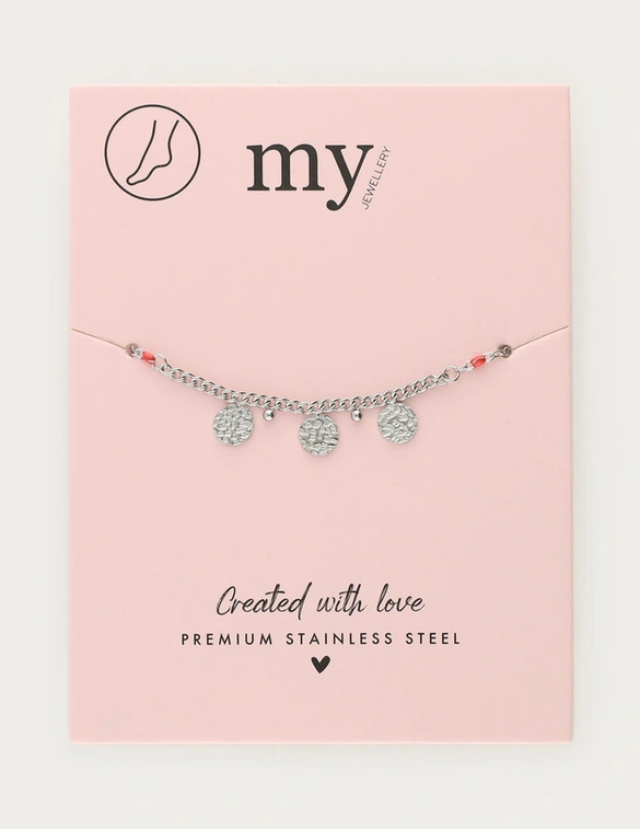 My Jewellery Anklet red beads coins MJ12911