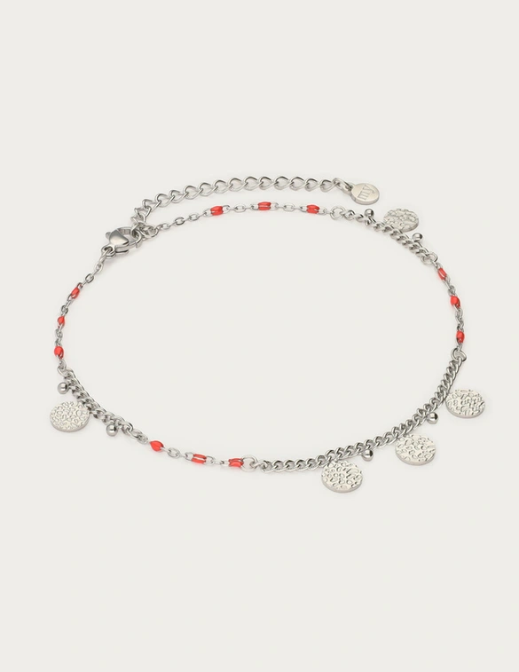 My Jewellery Anklet red beads coins MJ12911