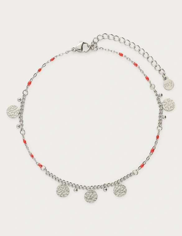 My Jewellery Anklet red beads coins MJ12911