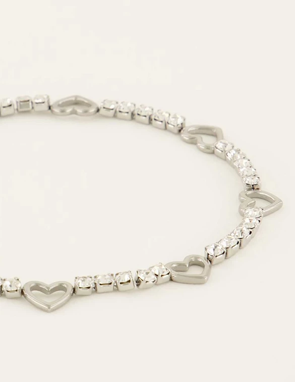 My Jewellery Anklet with hearts and strass MJ08006