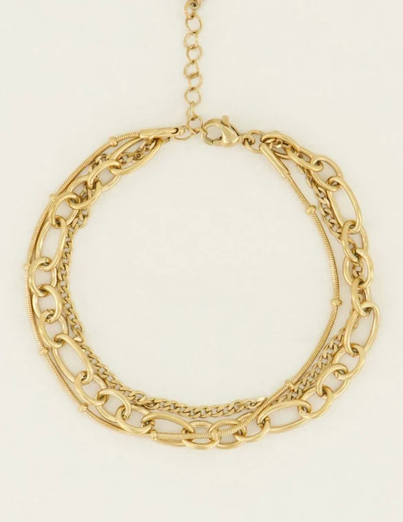 My Jewellery Armbandje drielaags bolletjes MJ04878