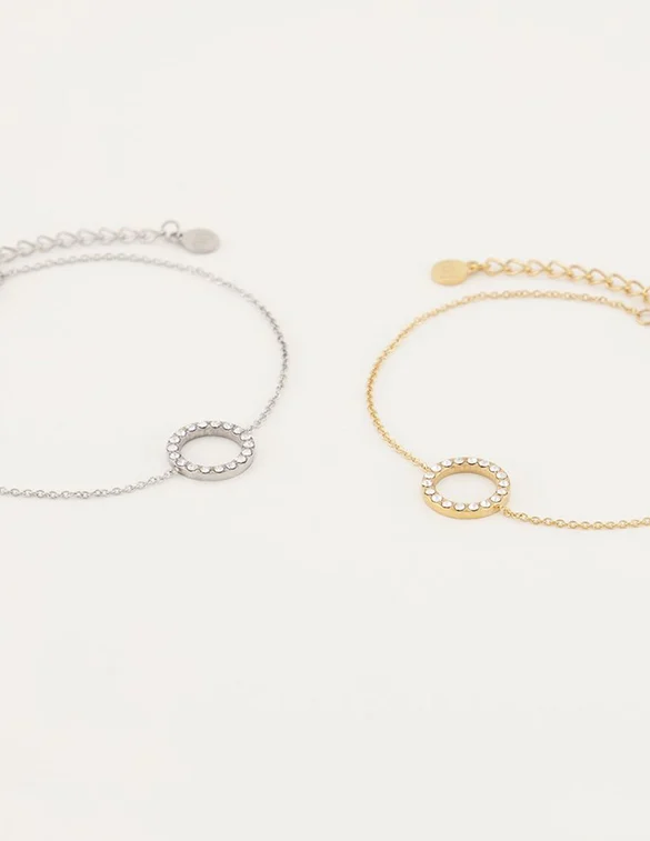 My Jewellery Armbandje Open Rondje Strass MJ04799
