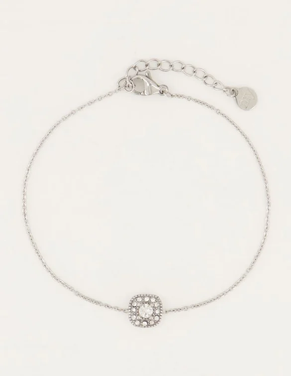 My Jewellery Armbandje Vierkant Strass MJ04798