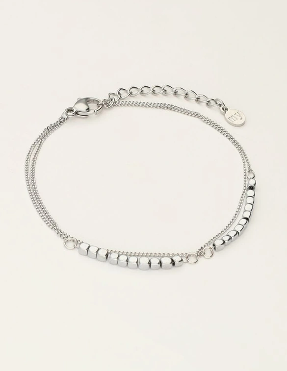 My Jewellery Bracelet 2 chains cubes MJ09727