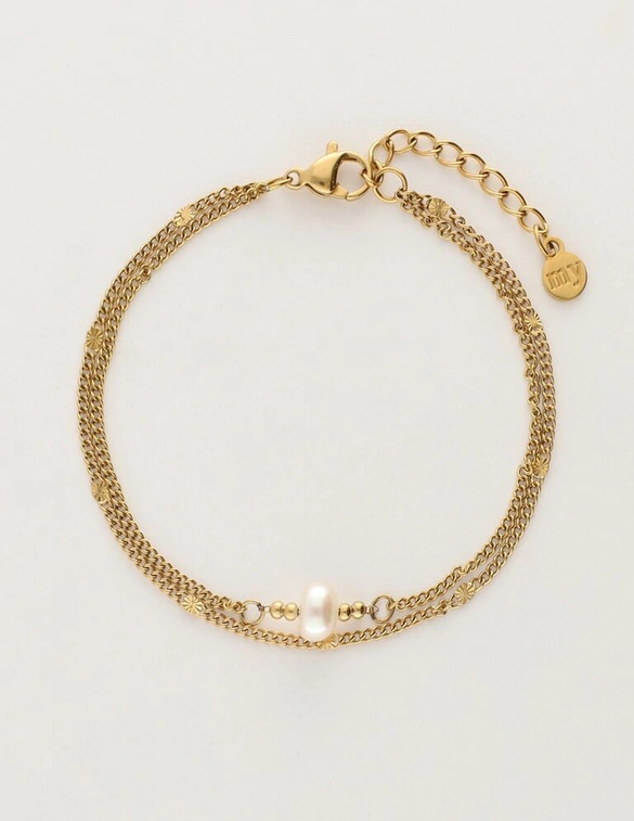My Jewellery Bracelet 2 chains with pearl MJ11096