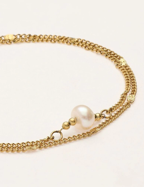 My Jewellery Bracelet 2 chains with pearl MJ11096