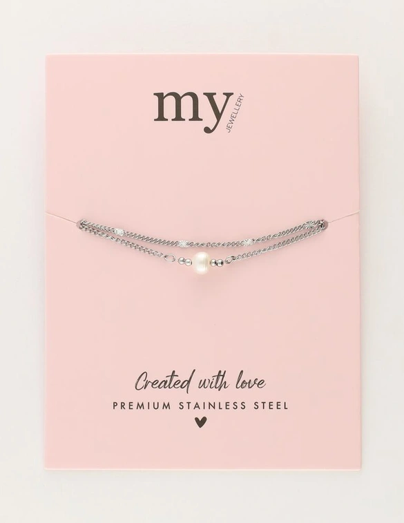 My Jewellery Bracelet 2 chains with pearl MJ11096
