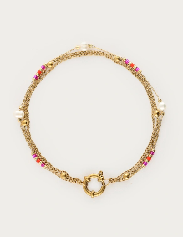 My Jewellery Bracelet 3 layers red pearl MJ12215