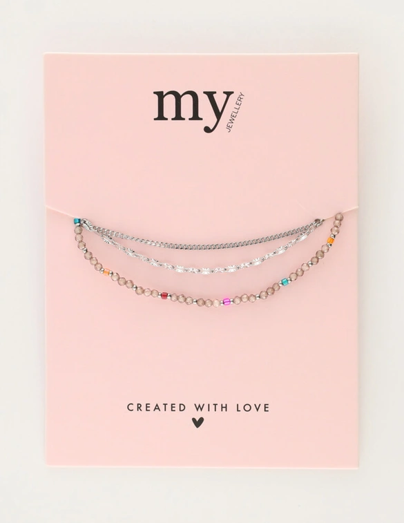 My Jewellery Bracelet 3 layers taupe MJ12213
