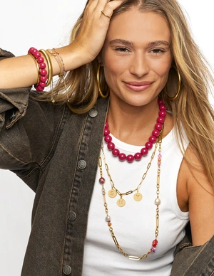 My Jewellery bracelet beads big fuchsia MJ14571