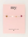 My Jewellery Bracelet beads flowers green purple MJ12212