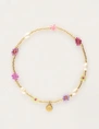 My Jewellery Bracelet beads flowers pink purple MJ12211