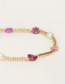 My Jewellery Bracelet beads flowers pink purple MJ12211