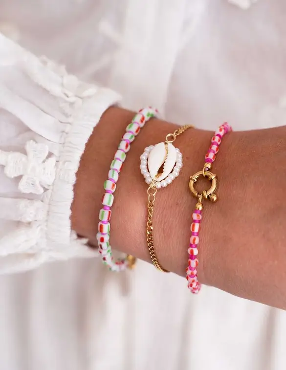 My Jewellery bracelet beads with lock green MJ10813
