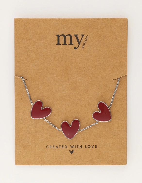 My Jewellery Bracelet burgundy hearts MJ12614