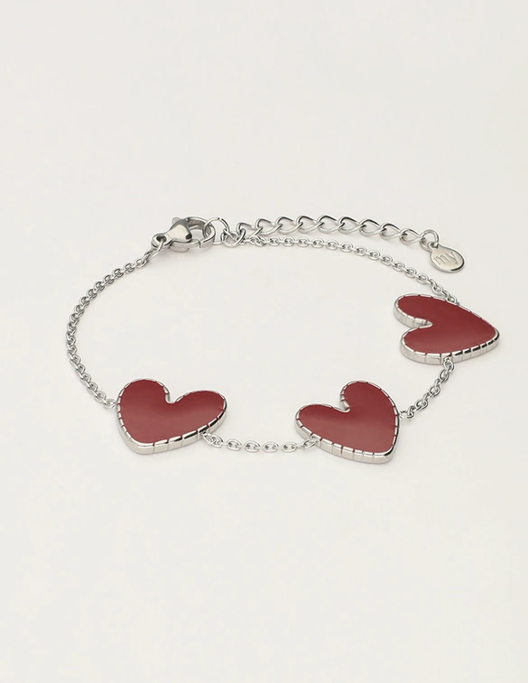 My Jewellery Bracelet burgundy hearts MJ12614