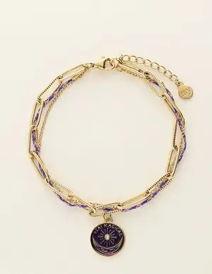 My Jewellery Bracelet chain cord charm blue MJ09452