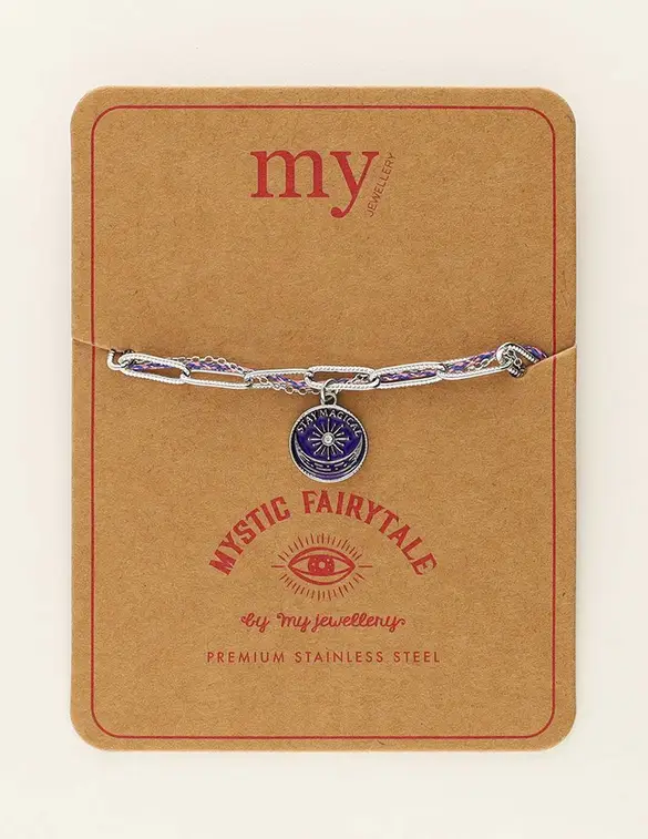 My Jewellery Bracelet chain cord charm blue MJ09452