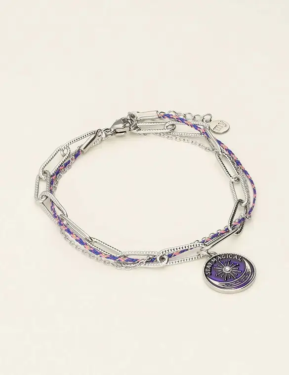 My Jewellery Bracelet chain cord charm blue MJ09452