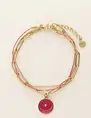 My Jewellery Bracelet chain cord charm pink MJ09451