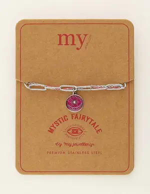 My Jewellery Bracelet chain cord charm pink MJ09451