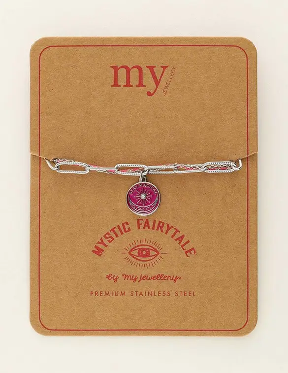My Jewellery Bracelet chain cord charm pink MJ09451