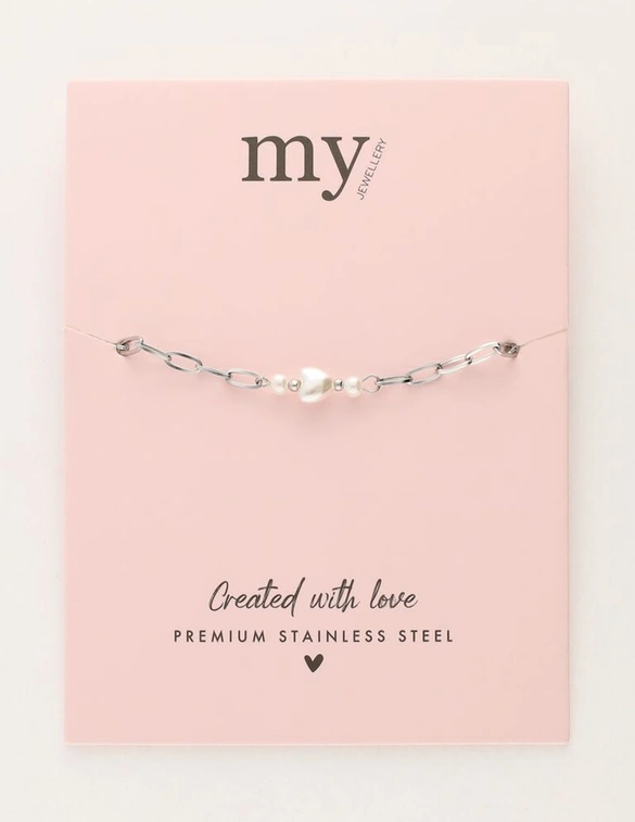 My Jewellery Bracelet chain pearl heart MJ11098