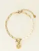 My Jewellery Bracelet chain pearls heart charm MJ09246