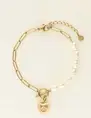 My Jewellery Bracelet chain pearls heart charm MJ09246