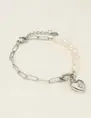 My Jewellery Bracelet chain pearls heart charm MJ09246
