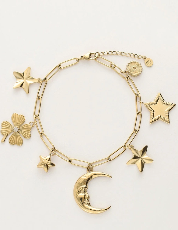 My Jewellery Bracelet charm moon clover star MJ11954