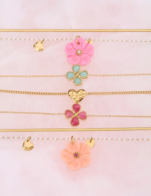 My Jewellery Bracelet clover pink agate MJ13772