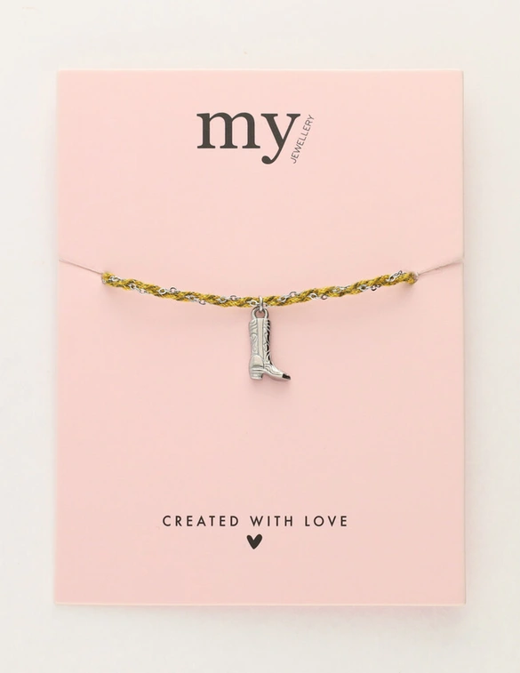 My Jewellery Bracelet cord green boot MJ12210