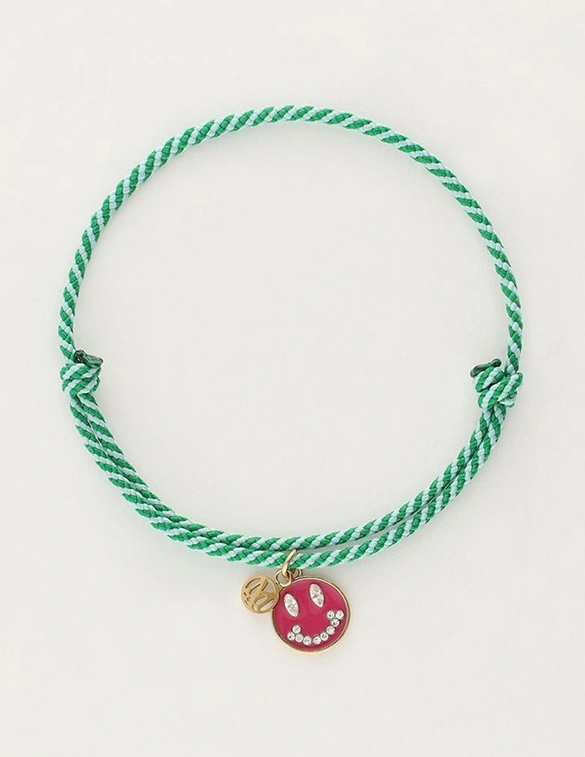 My Jewellery Bracelet cord green smiley MJ10200