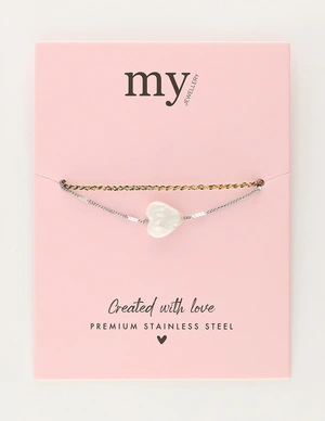 My Jewellery Bracelet cord heart pearl MJ11630