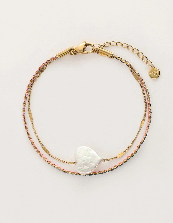 My Jewellery Bracelet cord heart pearl MJ11630