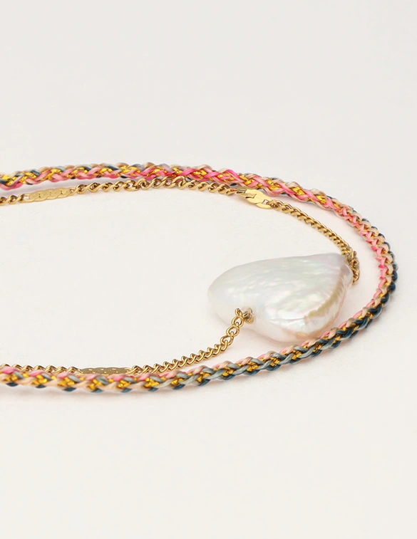 My Jewellery Bracelet cord heart pearl MJ11630