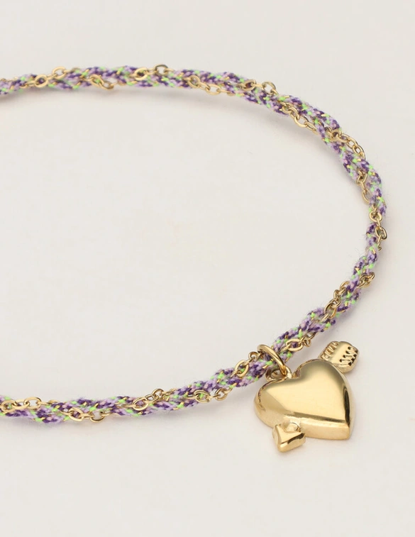 My Jewellery Bracelet cord lilac heart arrow MJ12209