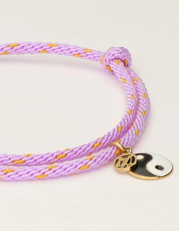 My Jewellery Bracelet cord lilac yinyang MJ10202