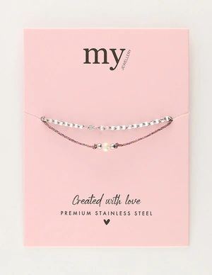 My Jewellery Bracelet cord pearl dubble MJ11628