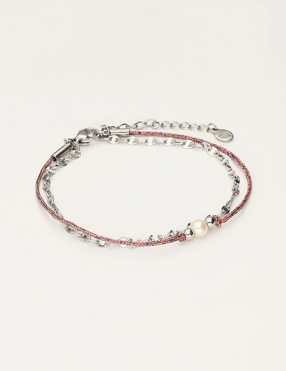 My Jewellery Bracelet cord pearl dubble MJ11628