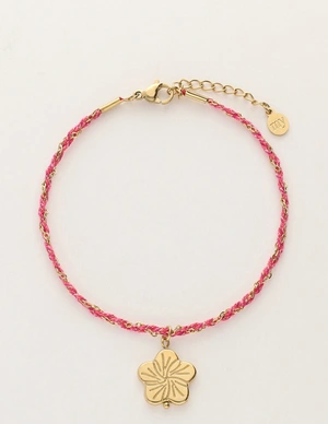 My Jewellery Bracelet cord pink flower MJ12208