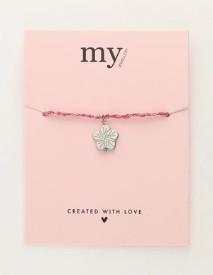 My Jewellery Bracelet cord pink flower MJ12208