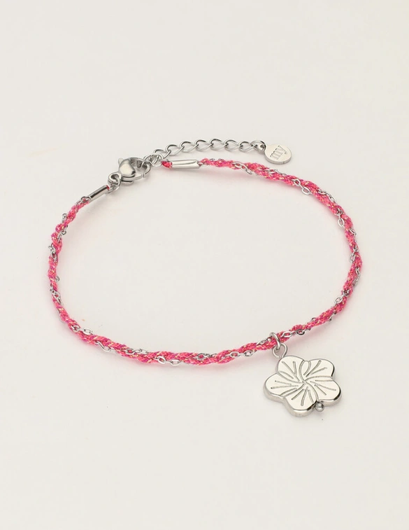 My Jewellery Bracelet cord pink flower MJ12208