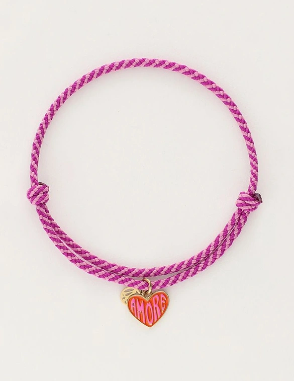 My Jewellery Bracelet cord purple heart MJ10203