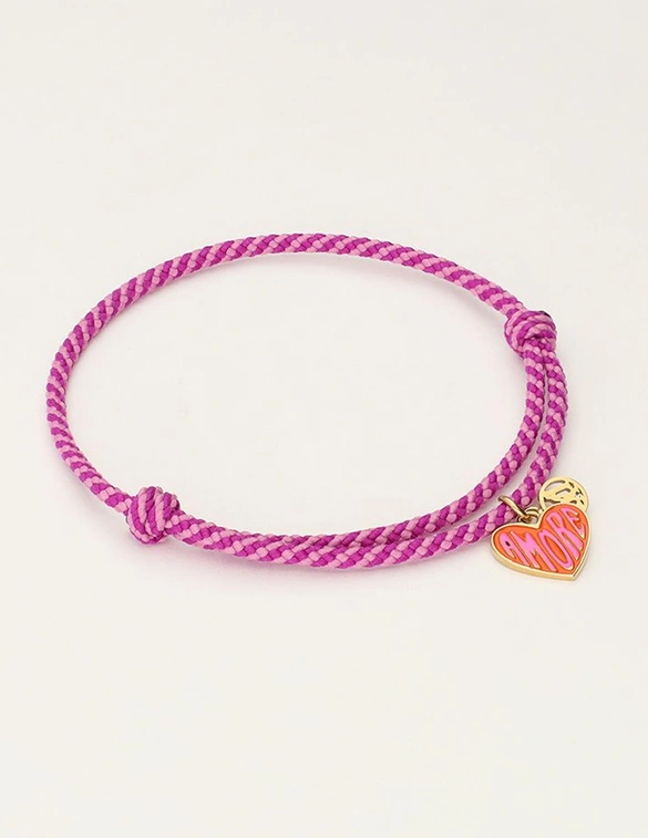 My Jewellery Bracelet cord purple heart MJ10203